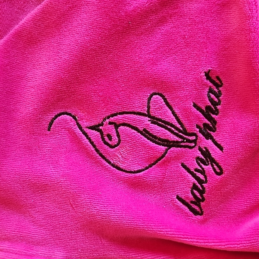 Forever 21 Baby Phat hot pink velour half zip crop jacket hoodie plus size Y2K